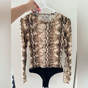Ronny Kobo long sleeve snake skin bodysuit size S